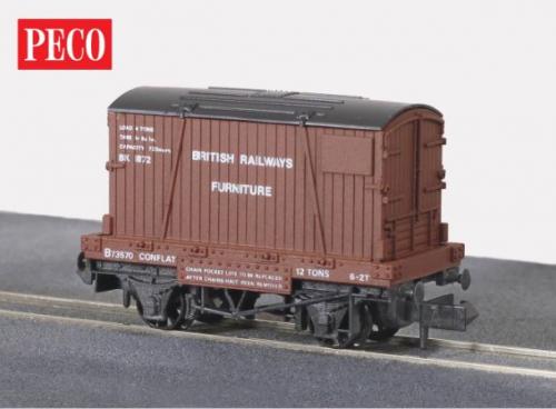 NR-22 Peco BR Furniture Removals Continer and Conflat wagon